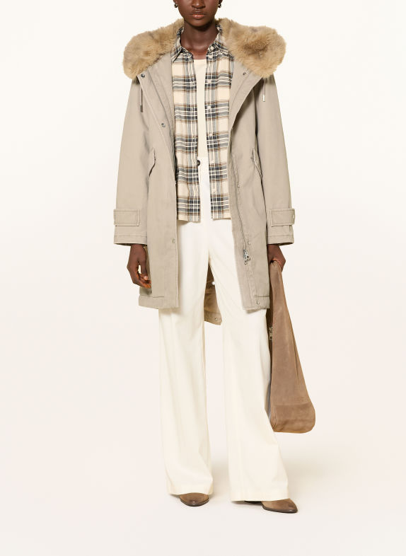 Marc O'Polo Coat with removable faux fur BEIGE