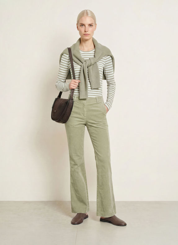 Marc O'Polo Pantaloni bootcut din velur BEJ