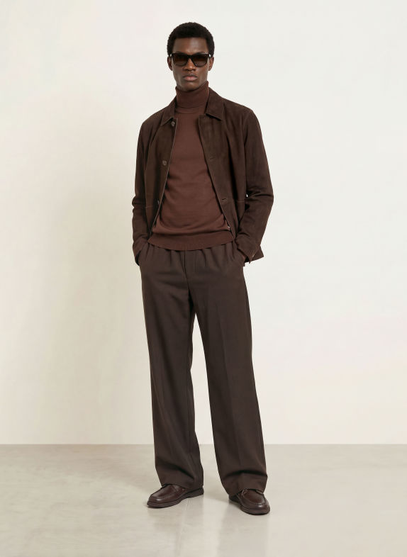 BOSS Rollkragenpullover MUSSO DUNKELBRAUN