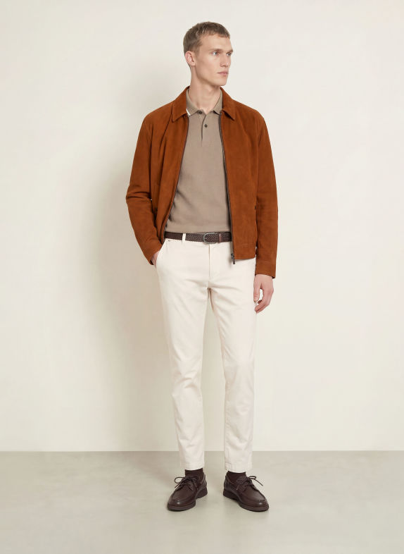 BOSS Piqué-Poloshirt PITTMAN KHAKI / WEISS