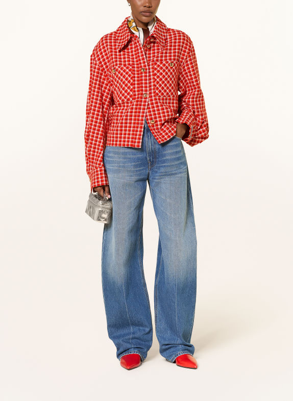 ESSENTIEL ANTWERP KITTEN Overshirt RED / ECRU / ORANGE