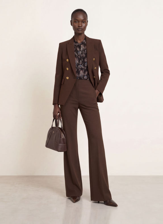 Veronica Beard Marlene-broek CARYS MARRON FONCÉ