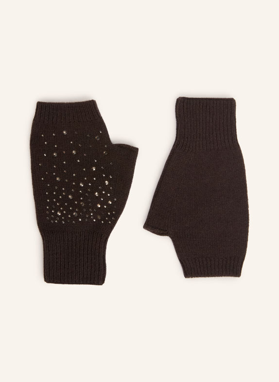 monari Handschoenen met sierstenen MARRON FONCÉ
