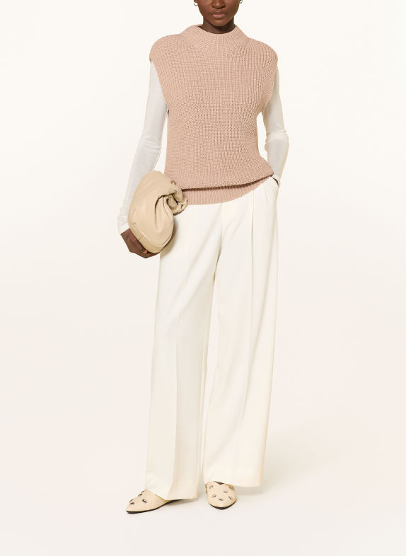 monari Pull sans manches en maille pailletée BEIGE