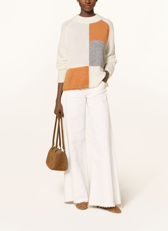 monari Pullover WEISS / CAMEL / GRAU