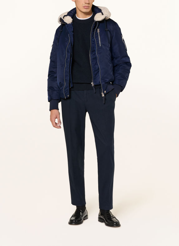 Mackage Blouson en duvet AUGUST-Z avec capuche amovible BLEU FONCÉ / ÉCRU