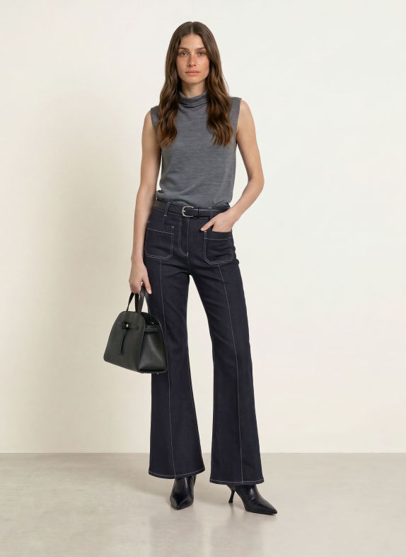 REISS Haut HONEY GRIS FONCÉ