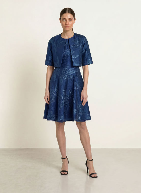 TALBOT RUNHOF Jacquard-Bolero DONKERBLAUW / BLAUW