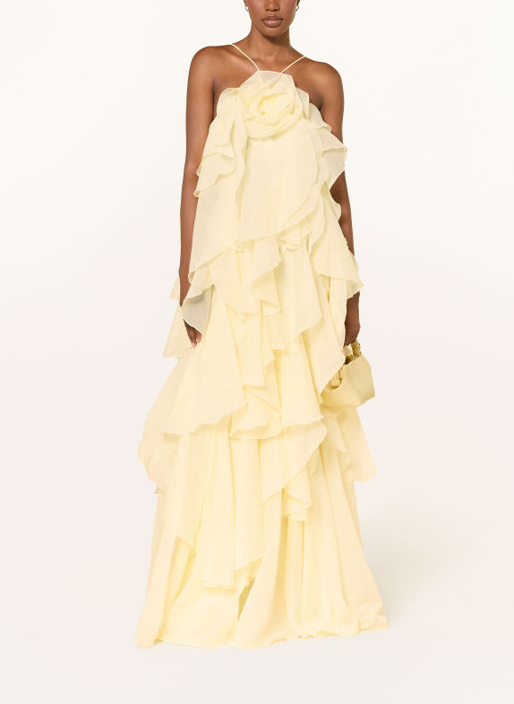 Aje. Abendkleid PANDOREA mit Volants HELLGELB