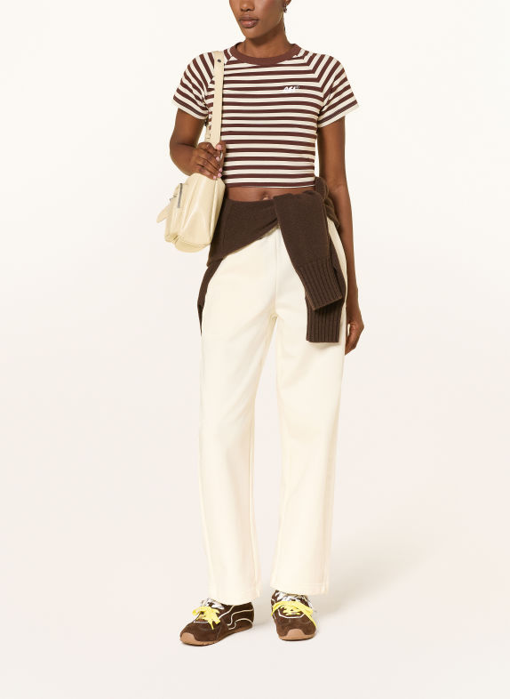 another COTTON LAB Cropped-Shirt DUNKELBRAUN / CREME