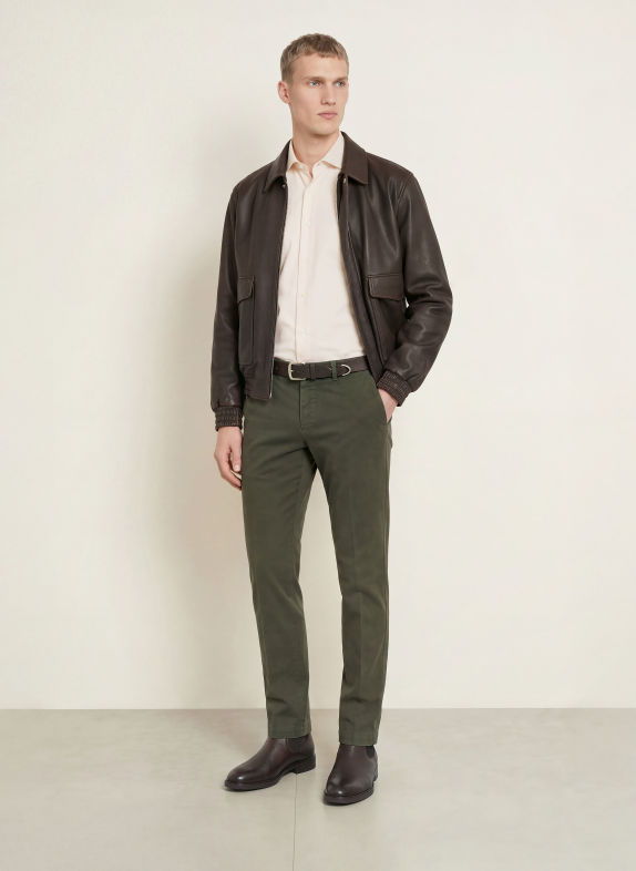 BARBA NAPOLI Flanellen overhemd, slim fit WIT