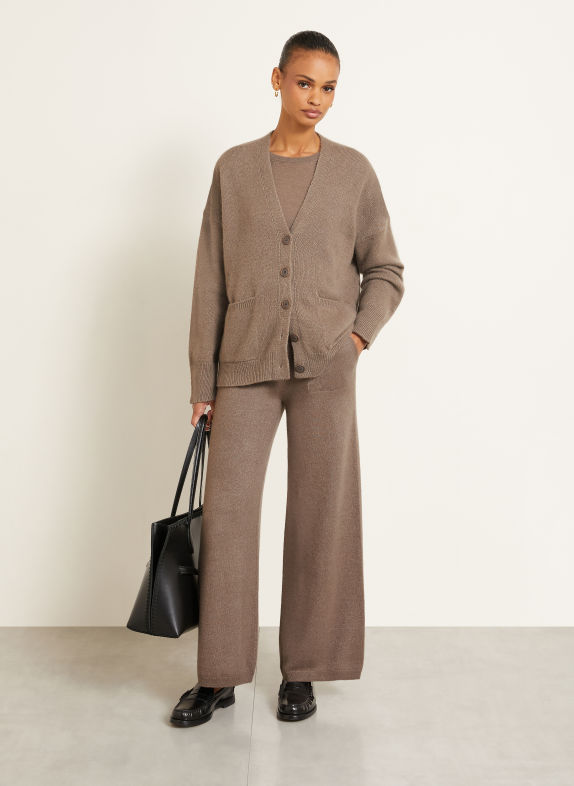 IRIS von ARNIM ROSALIND Cardigan with Cashmere TAUPE