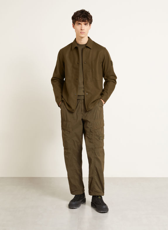 STONE ISLAND Overjacket GHOST van flanel OLIJF