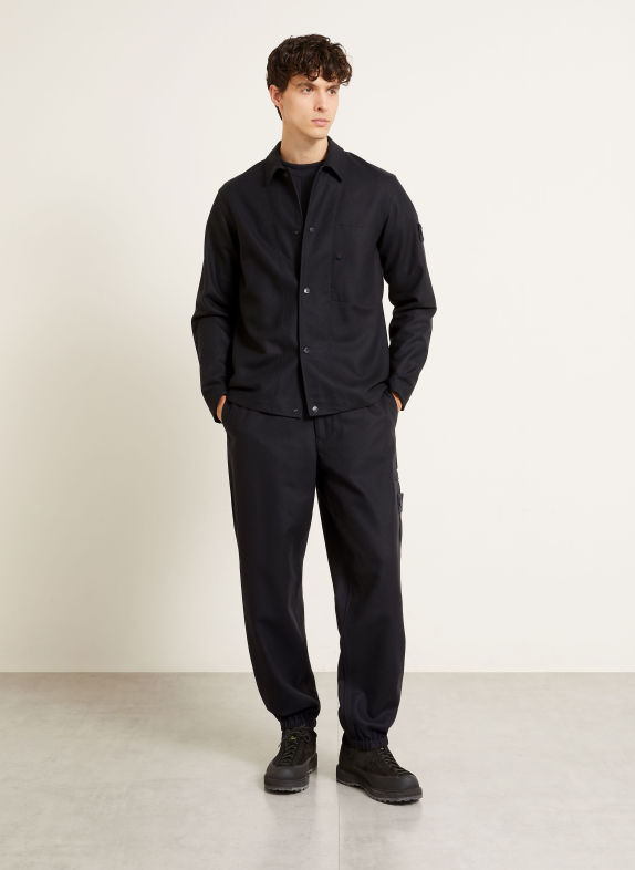 STONE ISLAND Surveste GHOST en flanelle BLEU FONCÉ