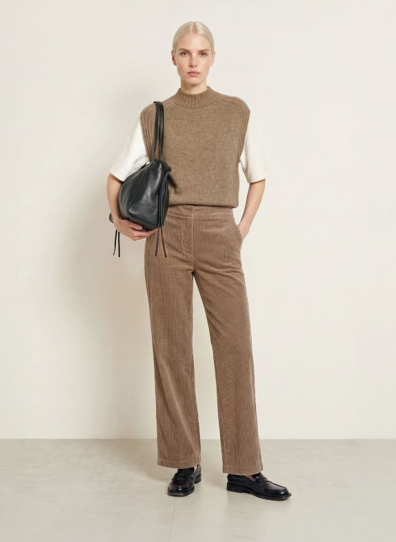OPUS PANTS Corduroy pants MUCIA BASE TAUPE