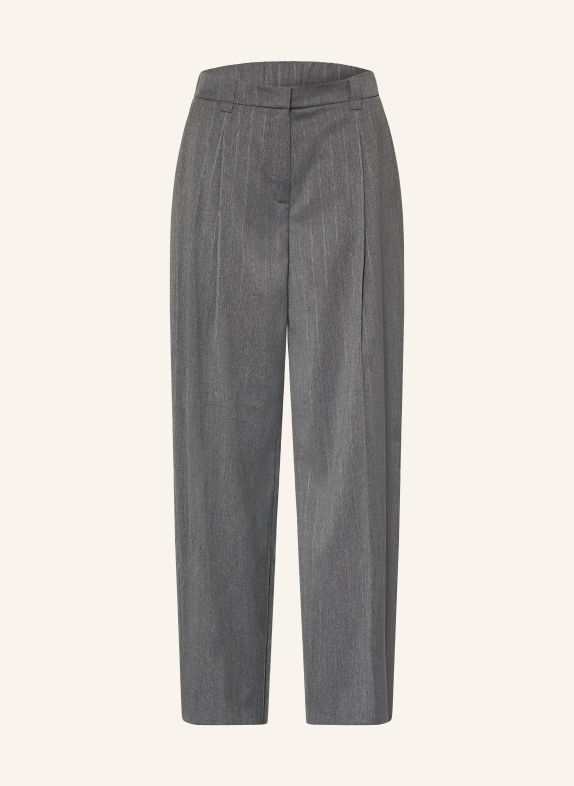 OPUS PANTS MOIRA Trousers DARK GRAY / LIGHT GRAY