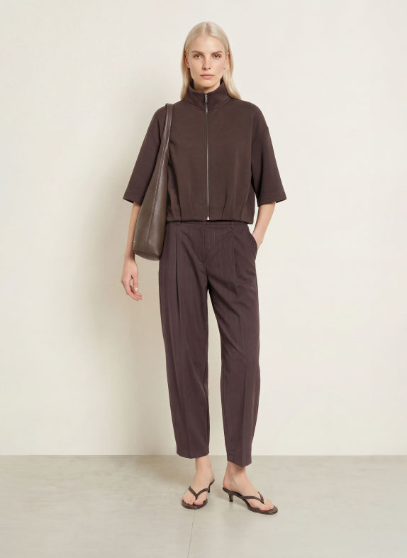 OPUS PANTS MOIRA Trousers DARK BROWN