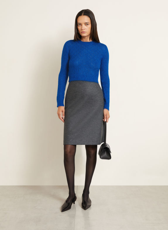 JIL SANDER Tröja med mohair och siden BLÅ