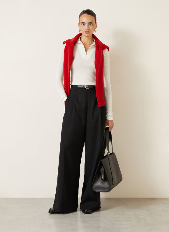 JIL SANDER Jersey-schipperstrui met capuchon ECRU
