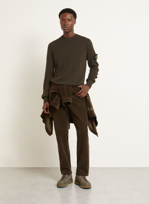 STONE ISLAND Trui MARRON FONCÉ / GEEL / ZWART
