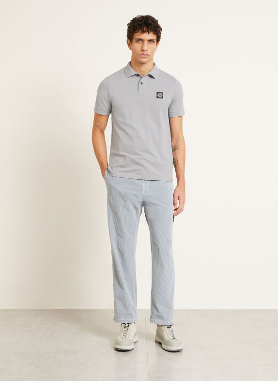 STONE ISLAND Polokošile z piké Slim Fit ČERNOŠEDÁ
