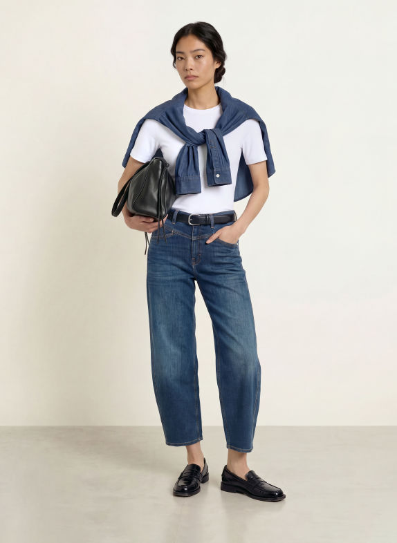 OPUS PANTS Barrel Jeans MENI COUPE 70216 dark blue