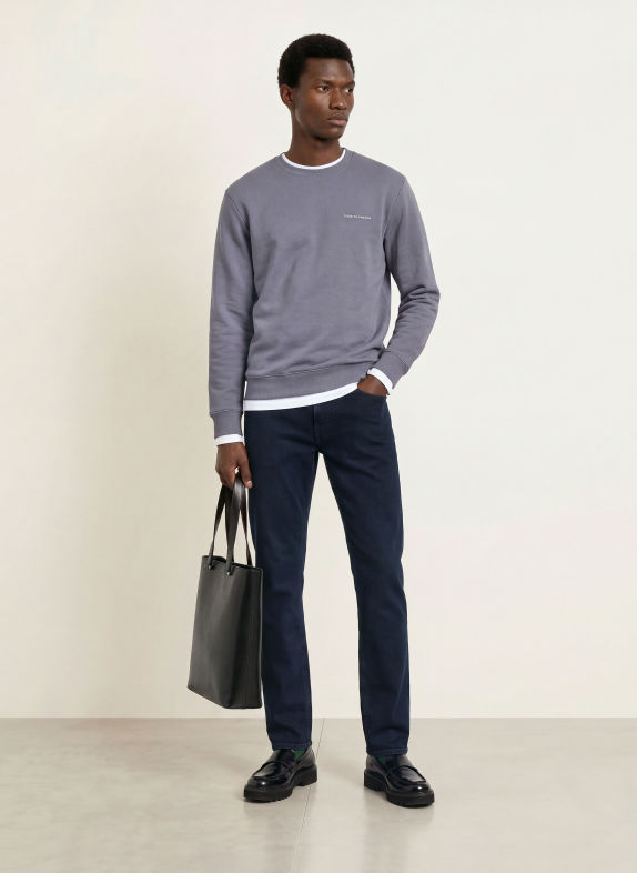 TIGER OF SWEDEN Sweatshirt EMERSON BLAUGRAU / WEISS