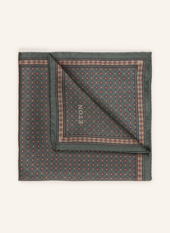 ETON Einstecktuch DUNKELGRÜN / BEIGE / LILA