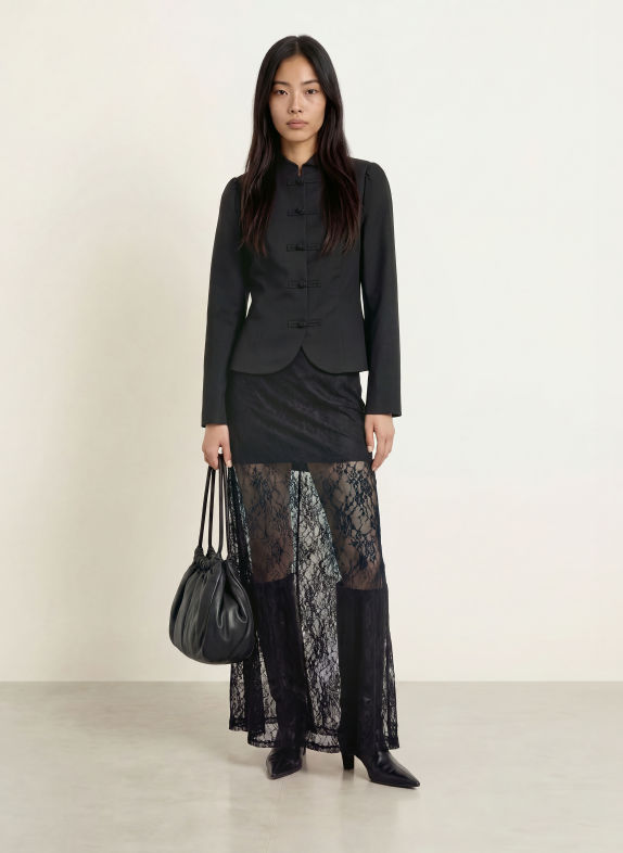 NEO NOIR ARDENA-Blazer met linnen ZWART