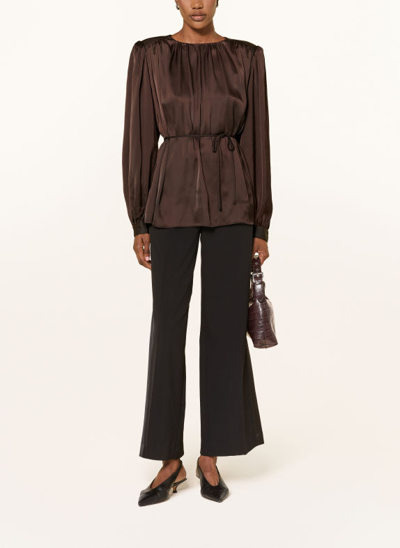 SOFIE SCHNOOR Satijnen blouseshirt MARTHEASW MARRON FONCÉ