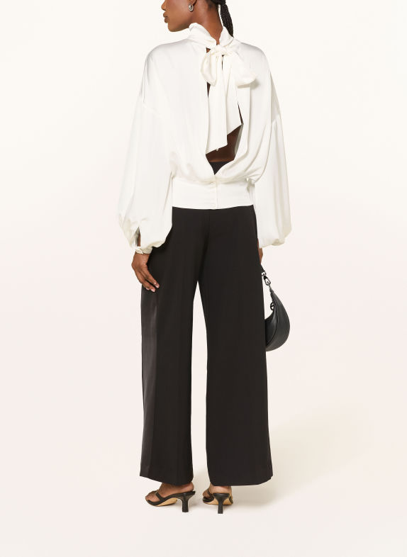SOFIE SCHNOOR AMBERSW-blouseshirt van satijn met strik WIT