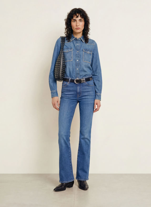 7 for all mankind Jeanshemd met studs BLAUW / ZILVER