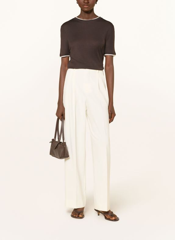 OPUS T-shirt SOPPEL MARRON FONCÉ / WIT