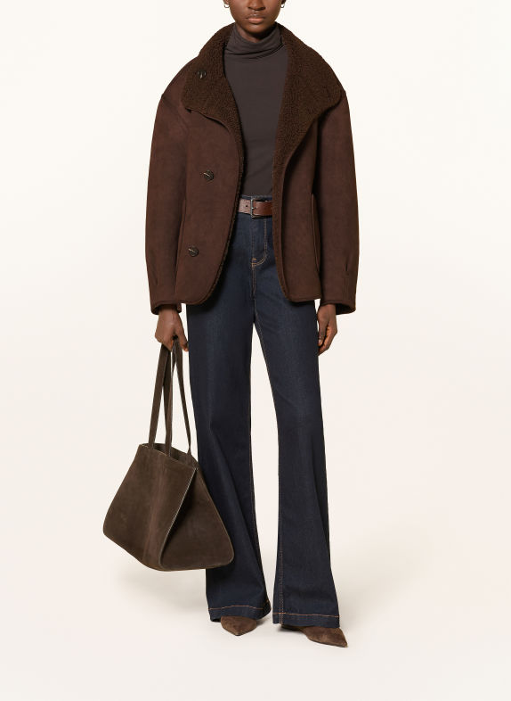 OPUS Teddyfell-Jacke HAELLA zum Wenden DUNKELBRAUN