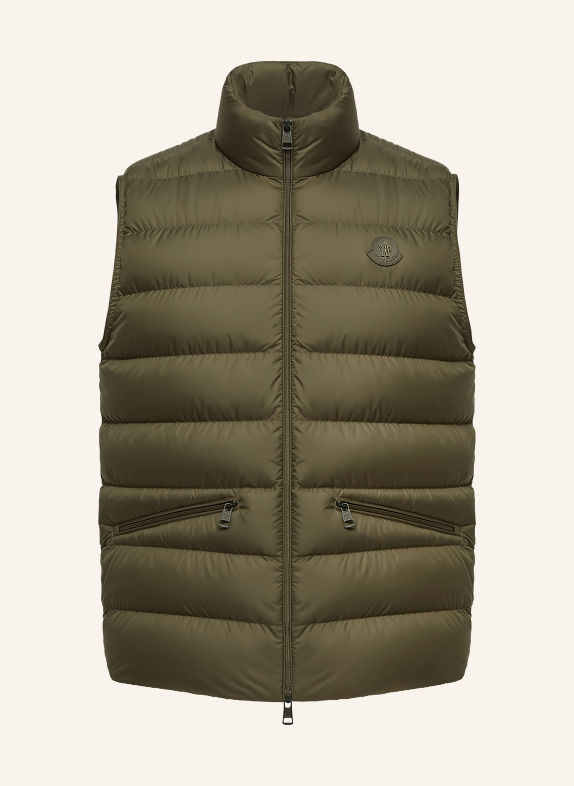 MONCLER Lehká péřová vesta TREOMPAN KHAKI