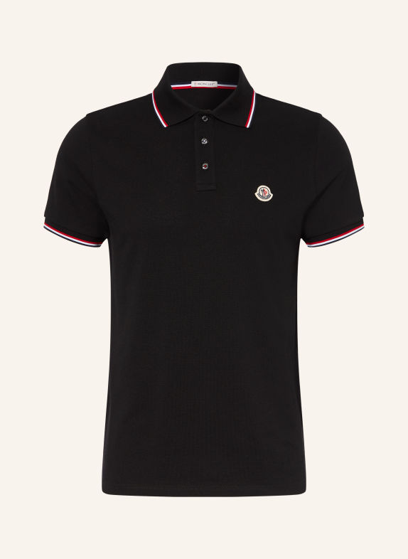 MONCLER Koszulka polo Piqué CZARNY / CZERWONY / BIAŁY