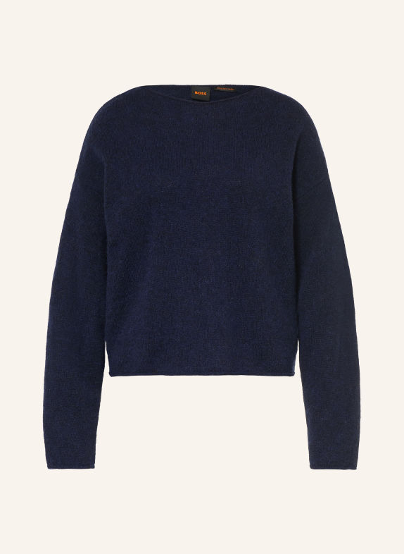 BOSS Trui FOLLETINO met alpaca DONKERBLAUW