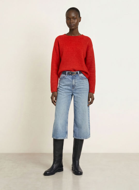 BOSS FOLLETINO Sweater with Alpaca RED