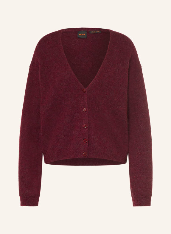 BOSS Vest FARANO met alpaca DONKERROOD