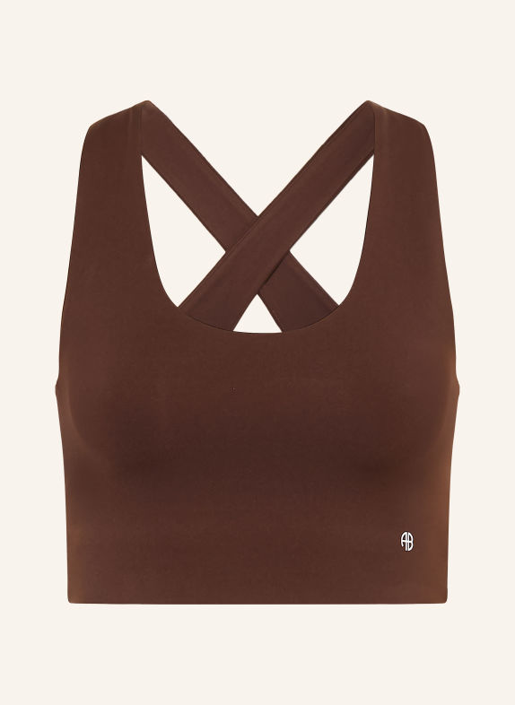 ANINE BING YUNA Cropped top DARK BROWN