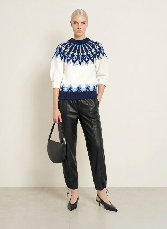 Rich & Royal Sweater with 3/4-length sleeves DARK BLUE / LIGHT BLUE / WHITE