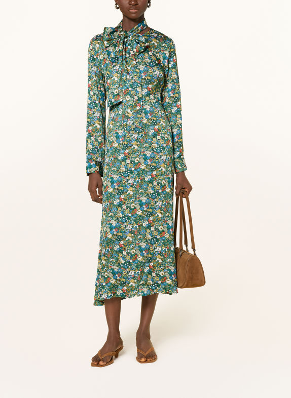 Rich & Royal Dress with a detachable bow GREEN / BLUE / WHITE