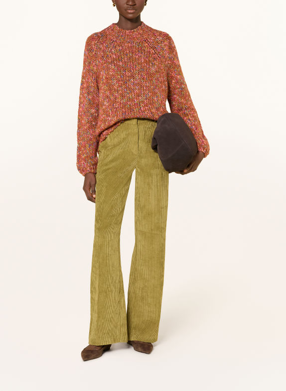 Rich & Royal Corduroy wide-leg trousers LIGHT GREEN