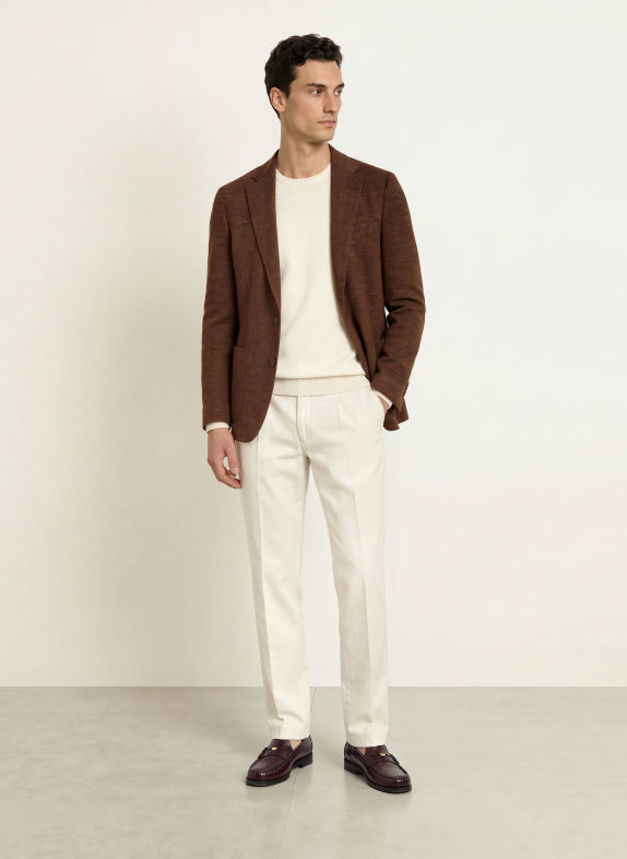 DIGEL Gebreid colbert EDWARD Modern Fit MARRON FONCÉ