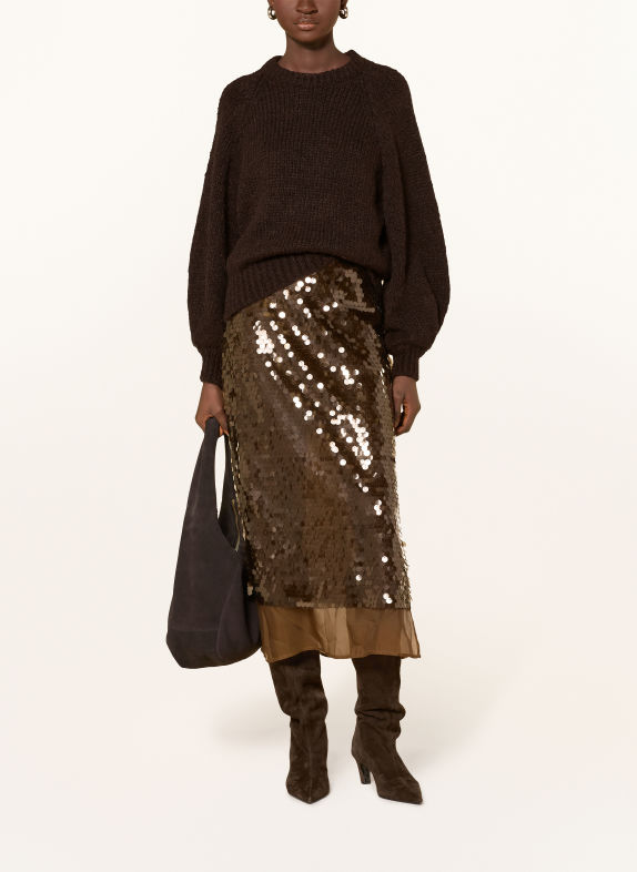 Rich & Royal Trui van alpaca MARRON FONCÉ