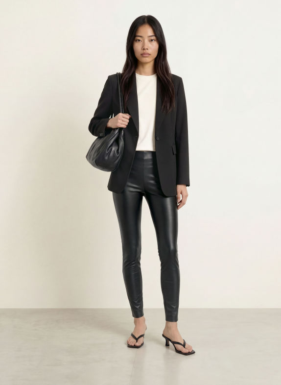 Rich & Royal Leggings in Lederoptik SCHWARZ