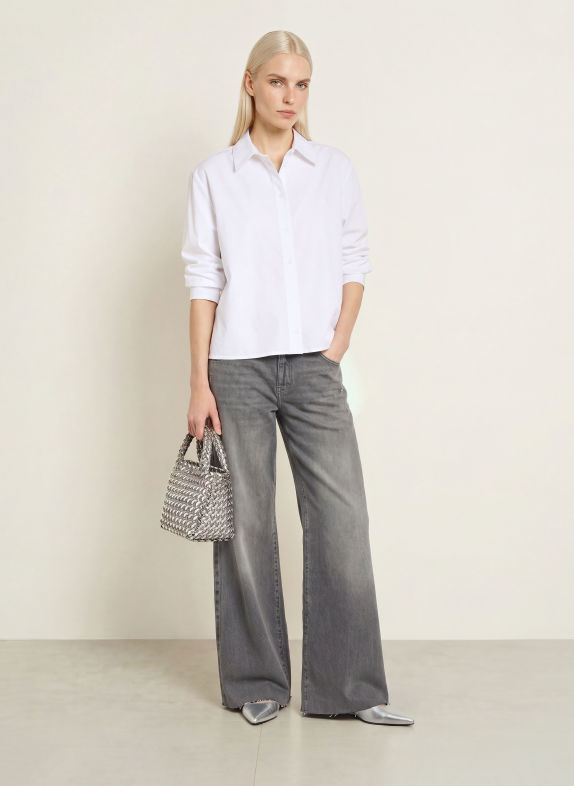 darling harbour Pleated shirt blouse 1000 WEISS