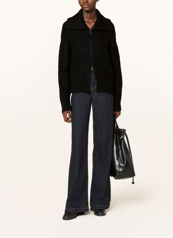 MOS MOSH MMWELMA HULDA Cardigan with Alpaca and Sequins BLACK