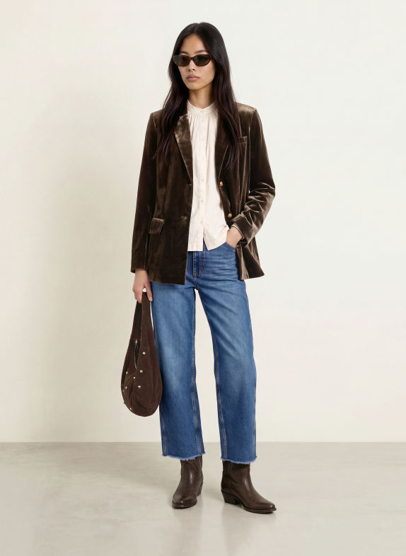 MOS MOSH MMEMERY VERA Velvet Blazer BROWN