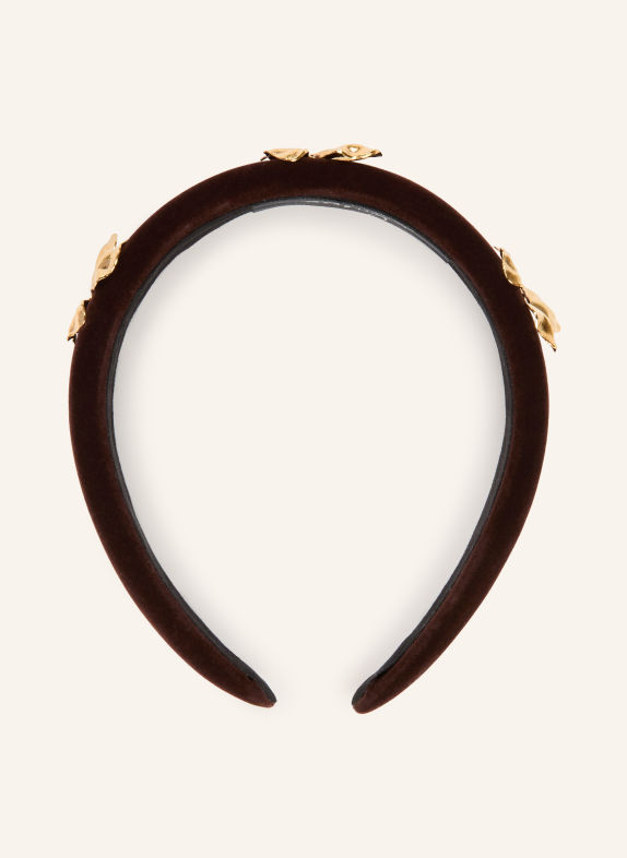 Seenberg Fluwelen haarband ZWART / GOUD